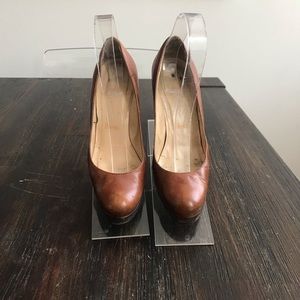 Christian Louboutin Pigalle Cognac Leather Pumps